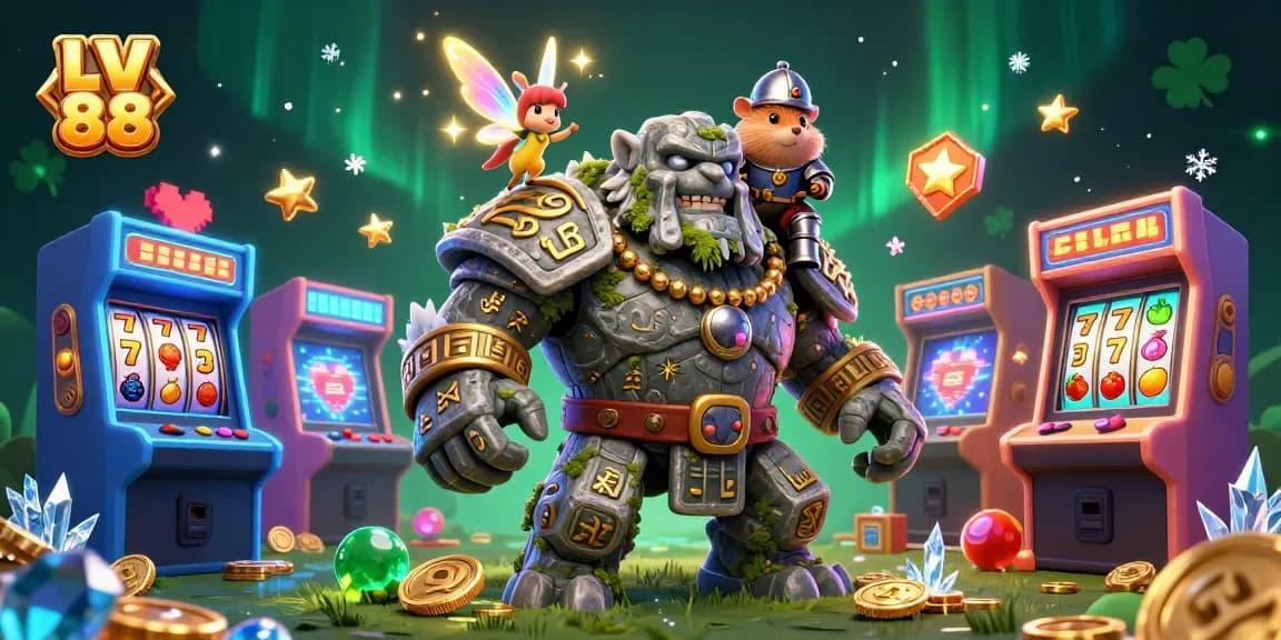 Spin winning reels and jackpots at LV 88 with a magical 3D casino scene featuring enchanting characters.