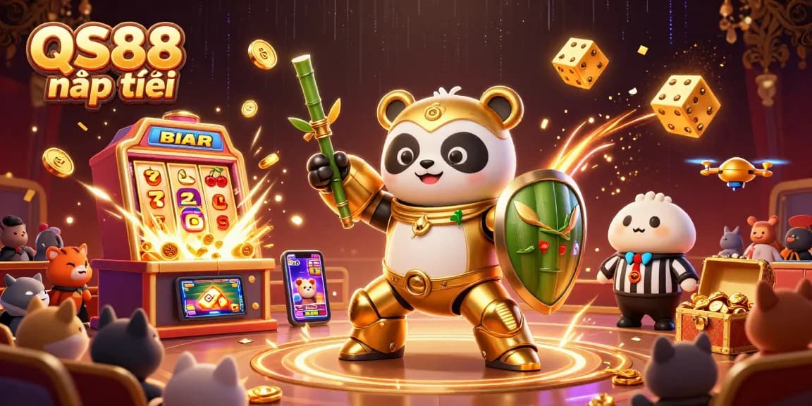Spin to win with QS88 nạp tiền and unlock vibrant casino rewards in a thrilling 3D scene.