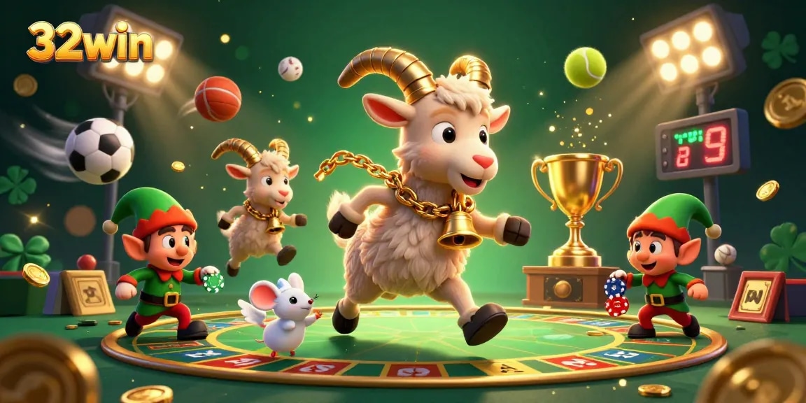 Engage in thrilling casino action at 32win with lively characters and vibrant gameplay elements.