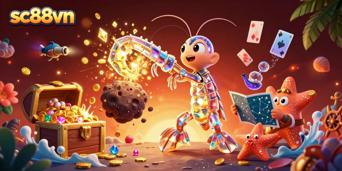 Experience the thrill of sc88vn with vibrant casino elements in a dynamic 3D scene.