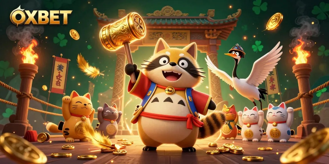 Experience the dynamic excitement of OXBET as lively characters engage in a vibrant casino atmosphere.