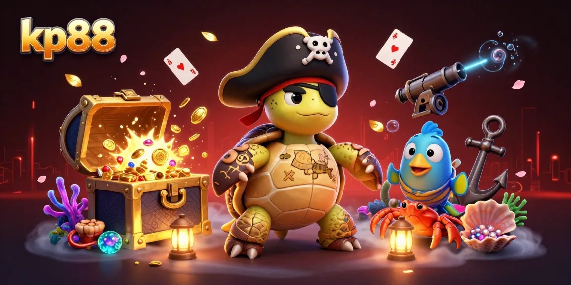 Engage in exciting gameplay at kp88 with lively characters surrounded by treasure and gambling elements.