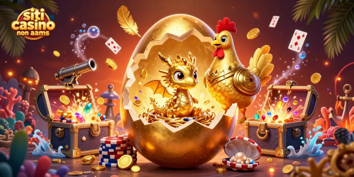 Engage in exciting gameplay at siti casino non aams with vibrant golden dragon and poker chips.