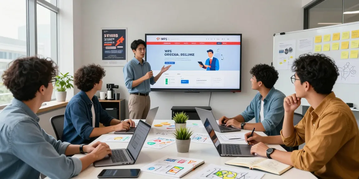 Team collaborating in a vibrant office showcasing the WPS Official Website.