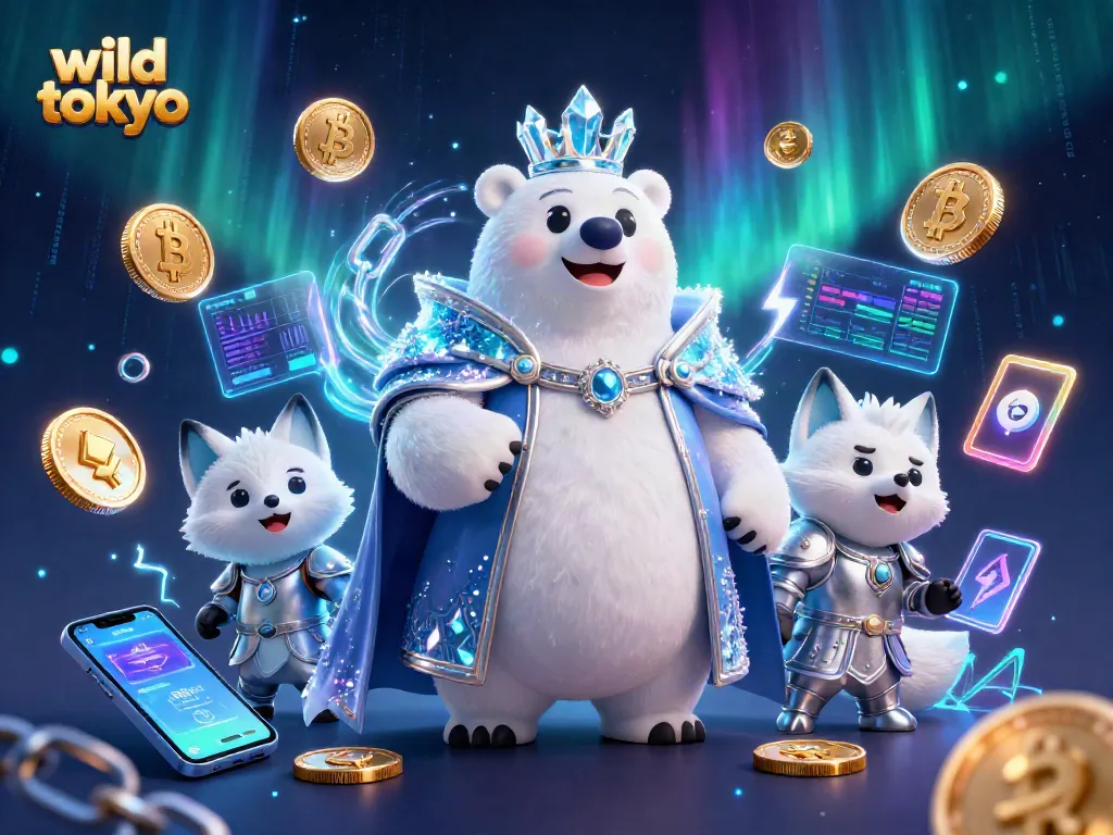 Play exciting games at wild tokyo casino with 3D characters and glowing crypto elements.