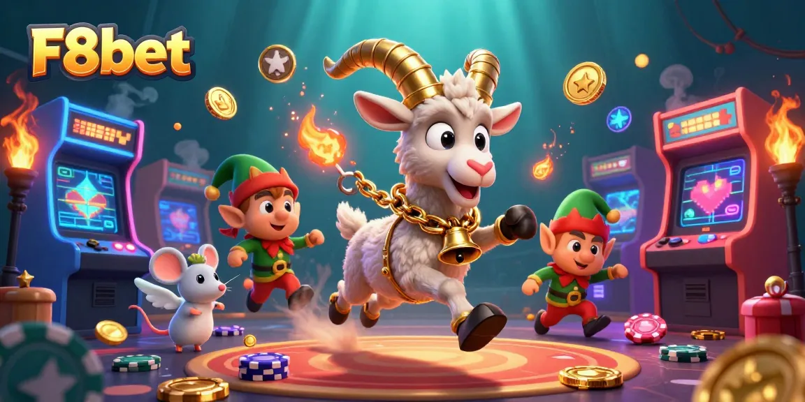 Experience the festive thrill at F8bet's lively casino with unique characters and game elements.